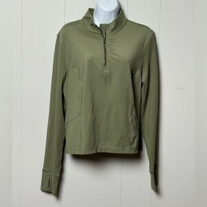 Avia Women's Olive Green Quarter-Zip Workout Pull Over Size XL